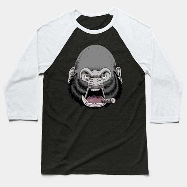 Angry gorilla Baseball T-Shirt by pnoid